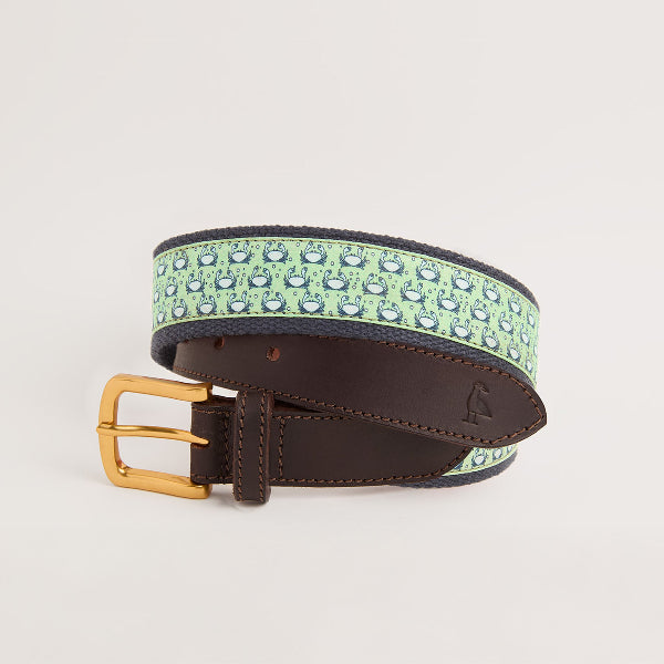 Ceinture chic et décontractée The Yookies à motifs petits crabes sur fond vert