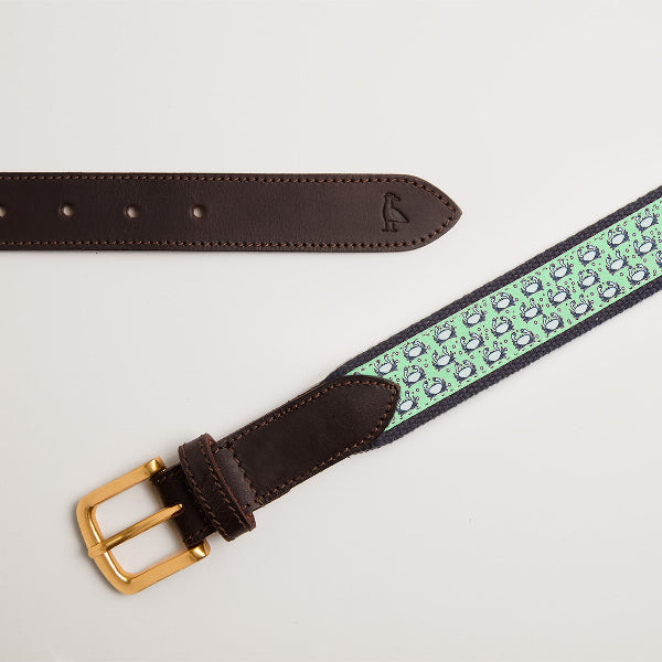 Ceinture chic et décontractée The Yookies à motifs petits crabes sur fond vert