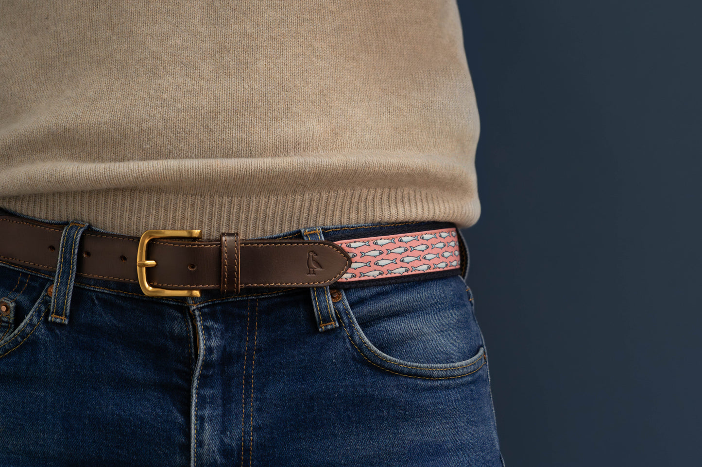 Ceinture Sardines - Fond Rose