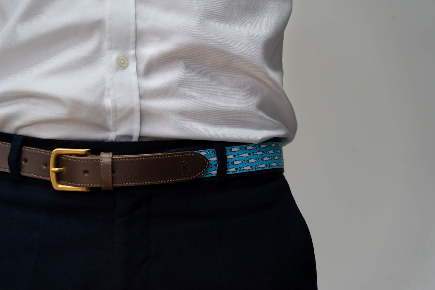 Ceinture Sardines - Fond Turquoise