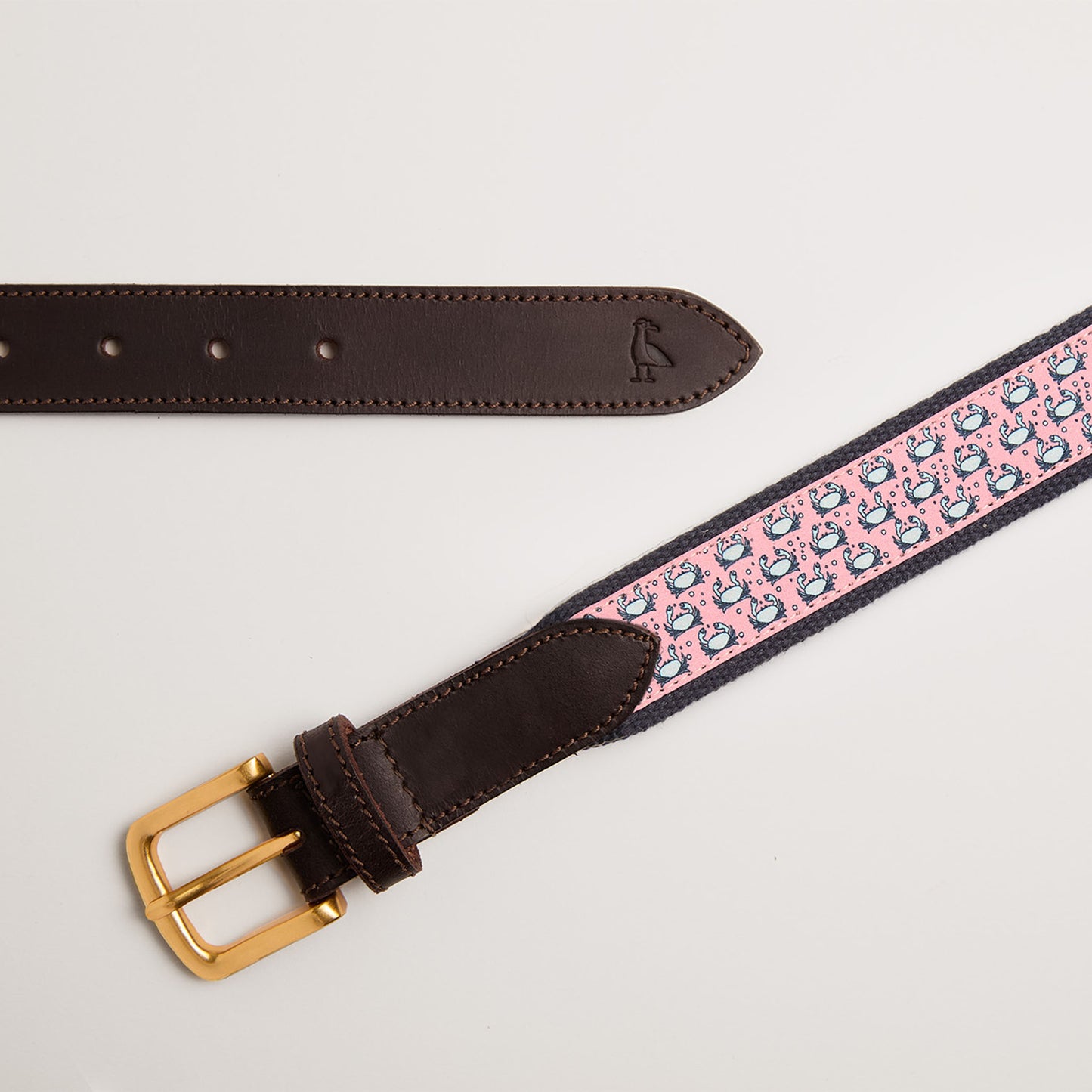 Ceinture Petits Crabes - Fond Rose